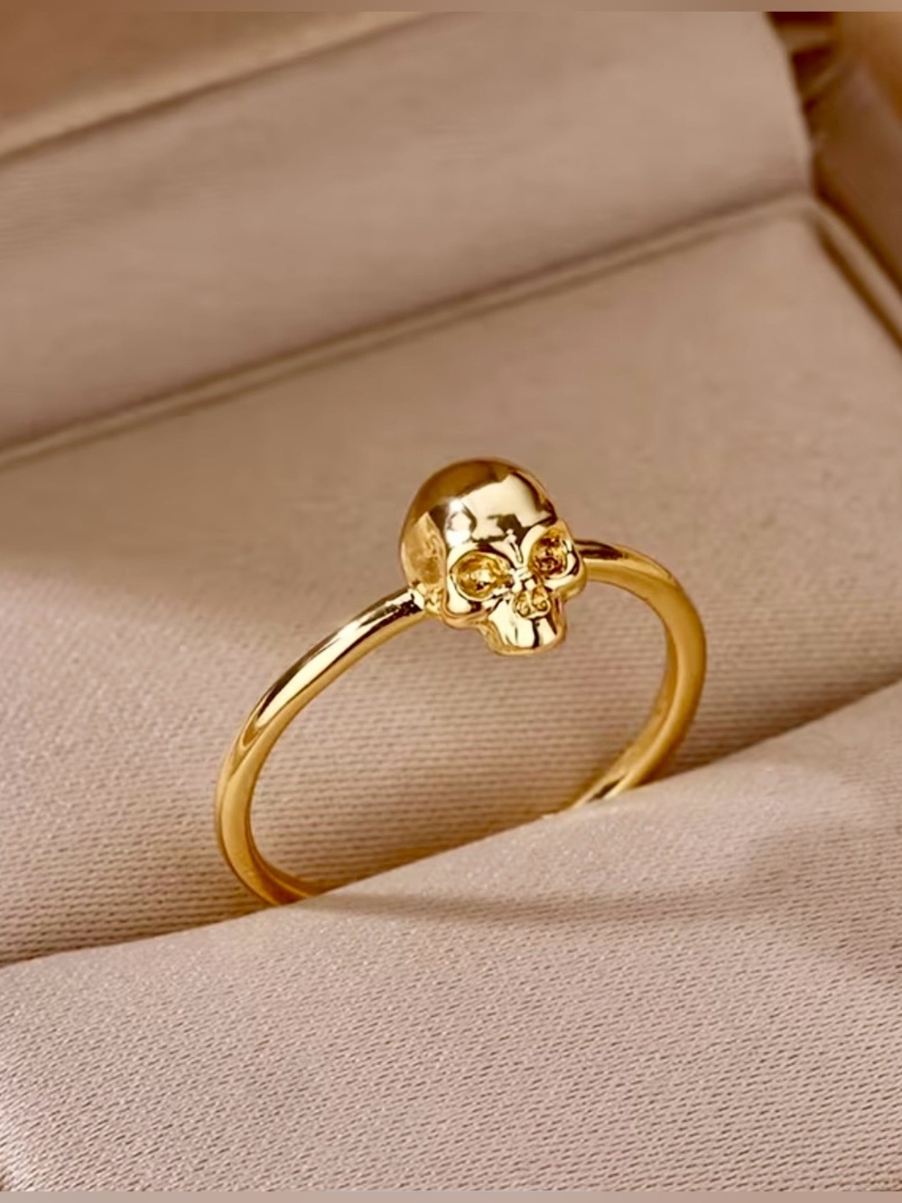 NEW! Delicate Gold Skull Ring for Women